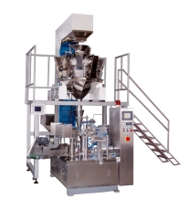 Pouch doypack filling machine with multi head weigher